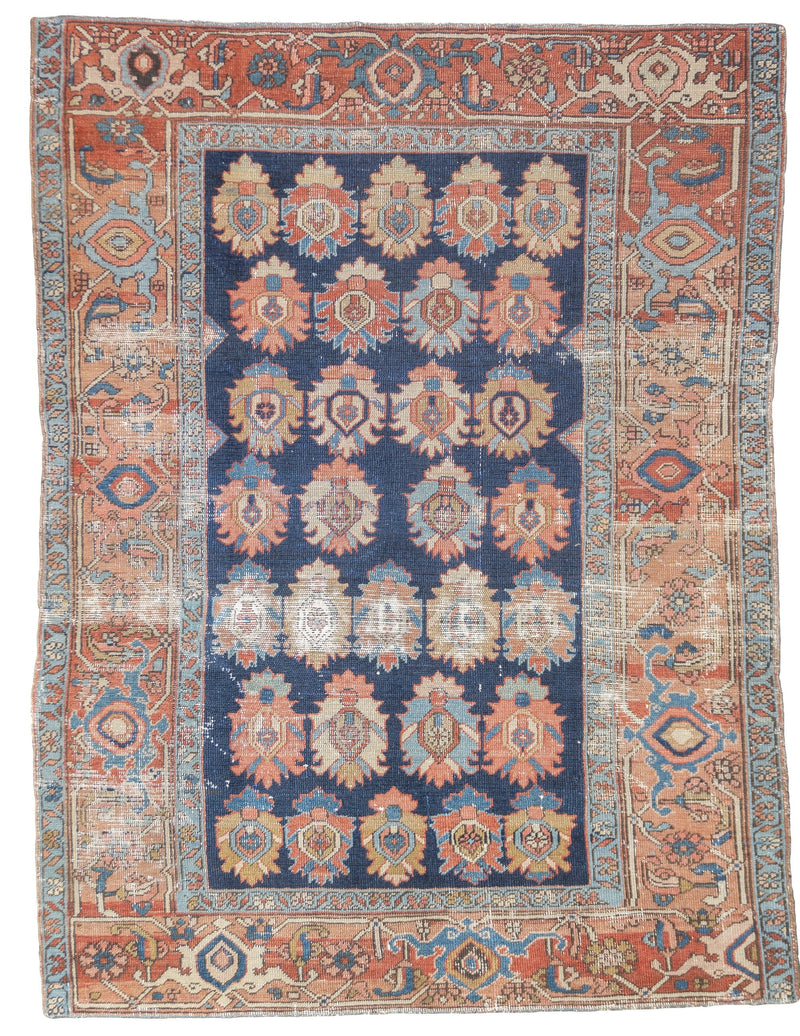 Antique Persian Heriz Rug 4'2'' x 5'6''