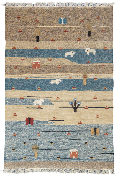Fine Vintage Turkish Kilim Rug 3'8'' x 5'7''