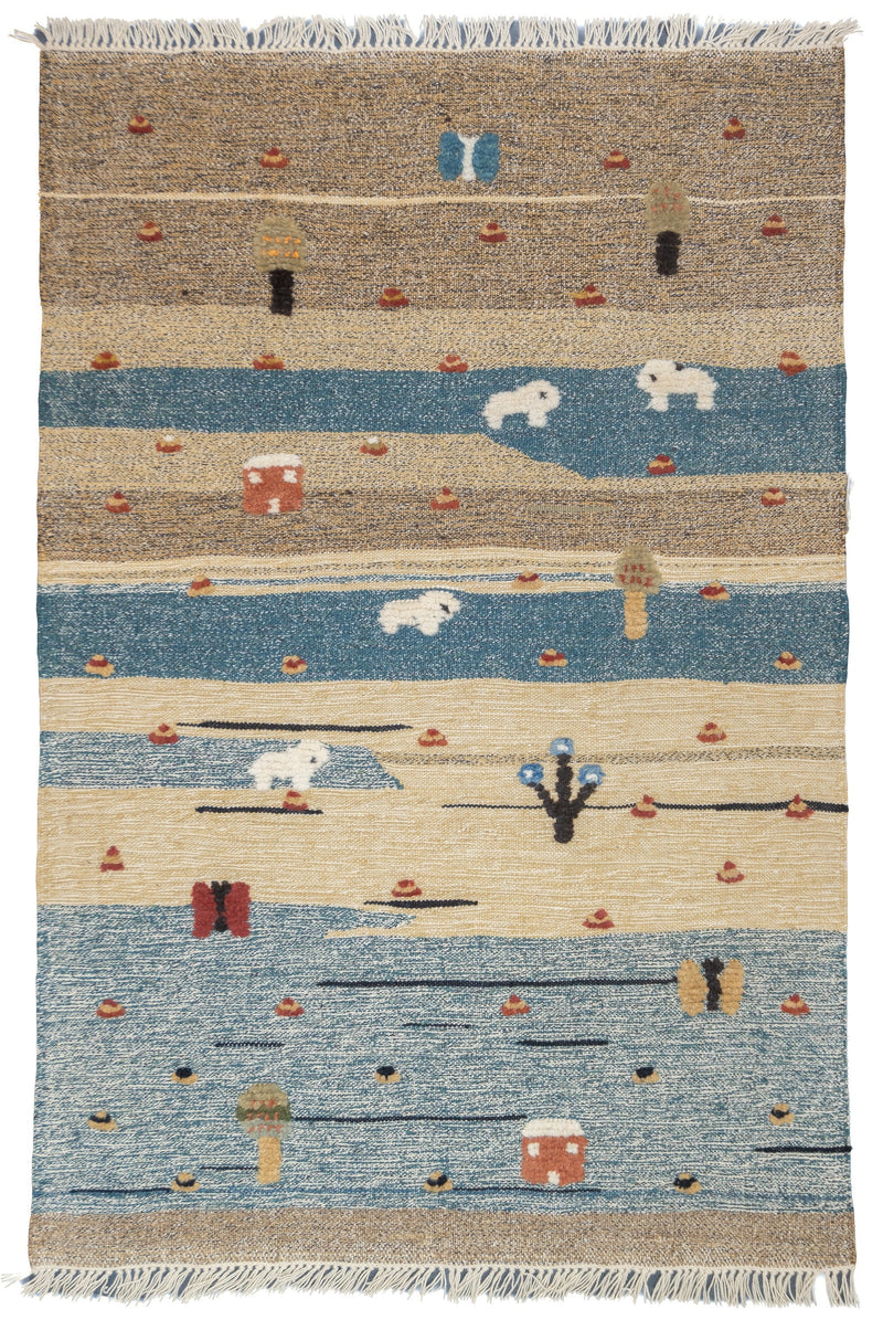 Fine Vintage Turkish Kilim Rug 3'8'' x 5'7''