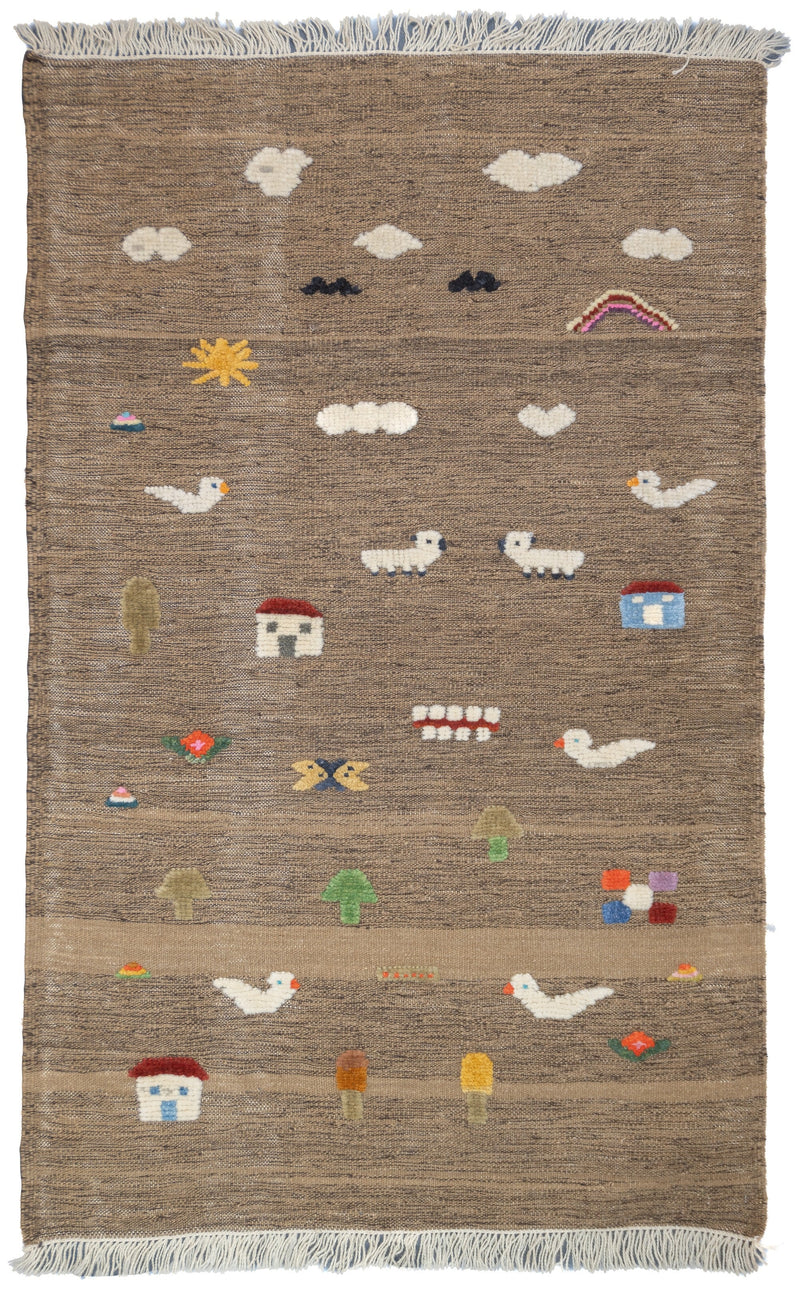 Fine Vintage Turkish Kilim Rug 3'2'' x 5'1''