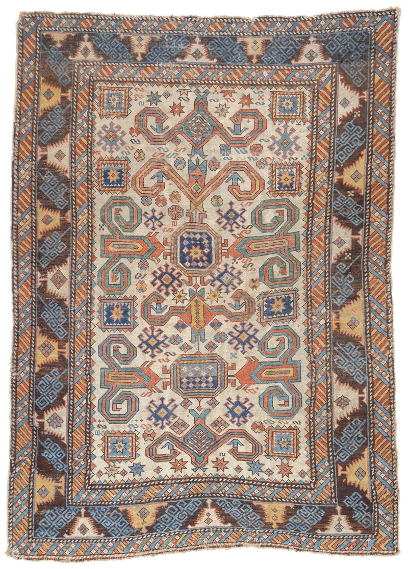 Antique Caucasian Perpedil Rug 3'10'' x 5'3''