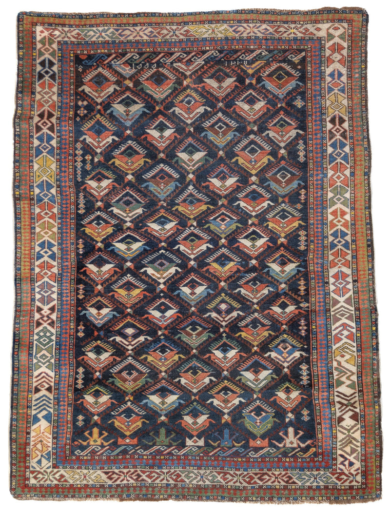 Antique Caucasian Kuba Rug 3'10'' x 5'1''
