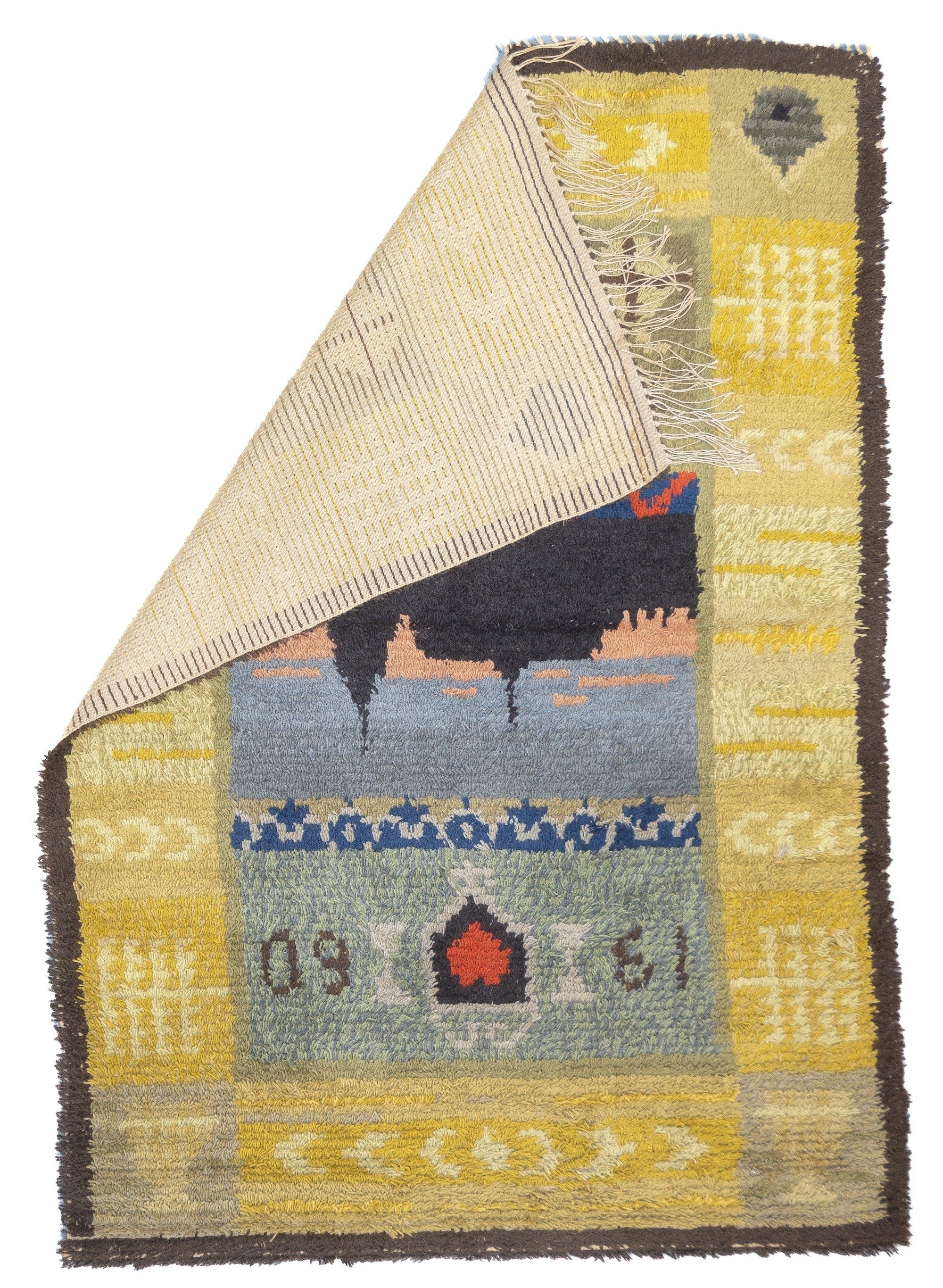 Vintage  Gabbeh Wool Rug 3'2'' x 4'6''