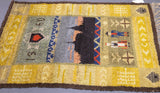 Vintage  Gabbeh Wool Rug 3'2'' x 4'6''