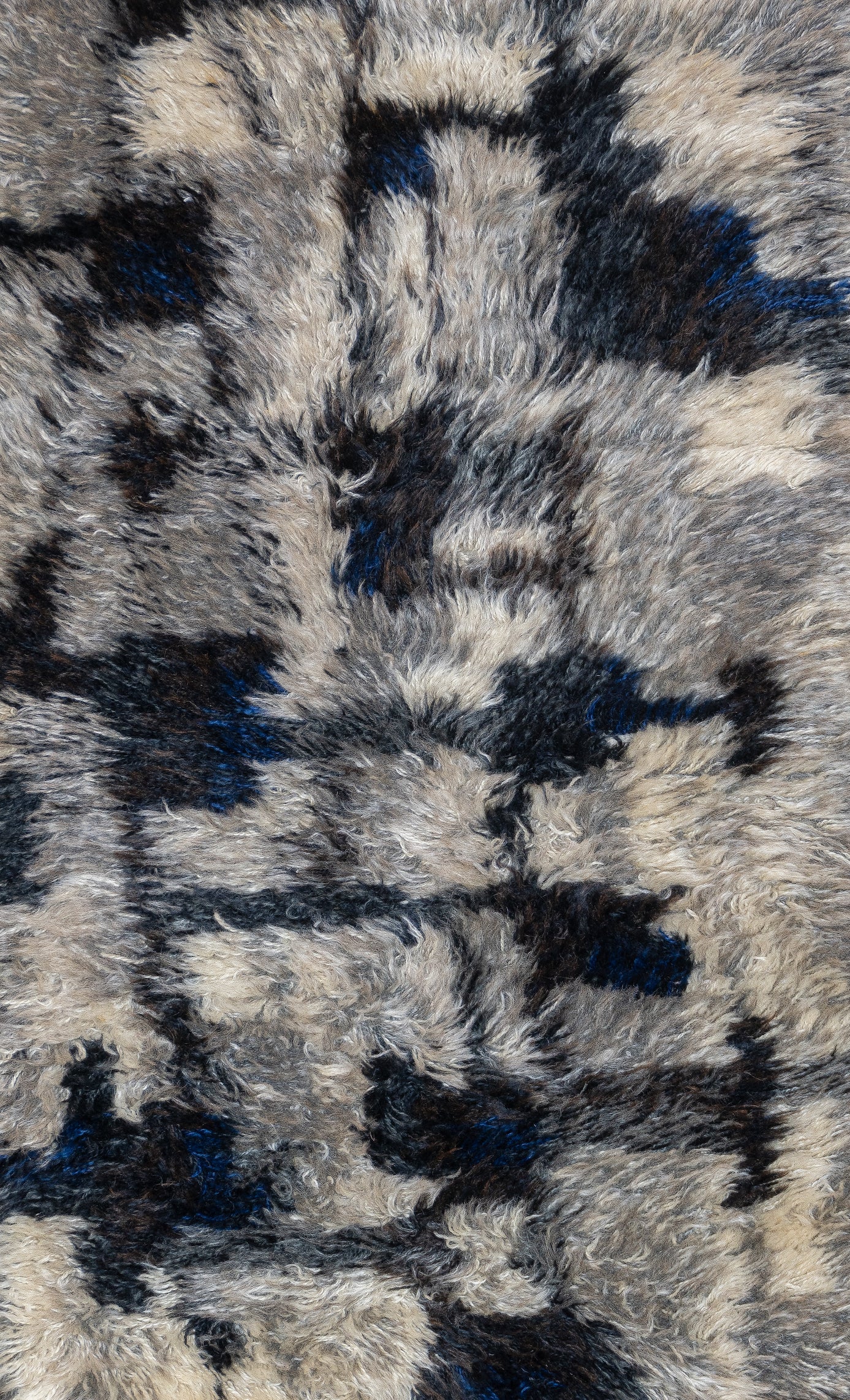 Vintage Swedish Wool Pile Rug 2'6'' x 4'4''