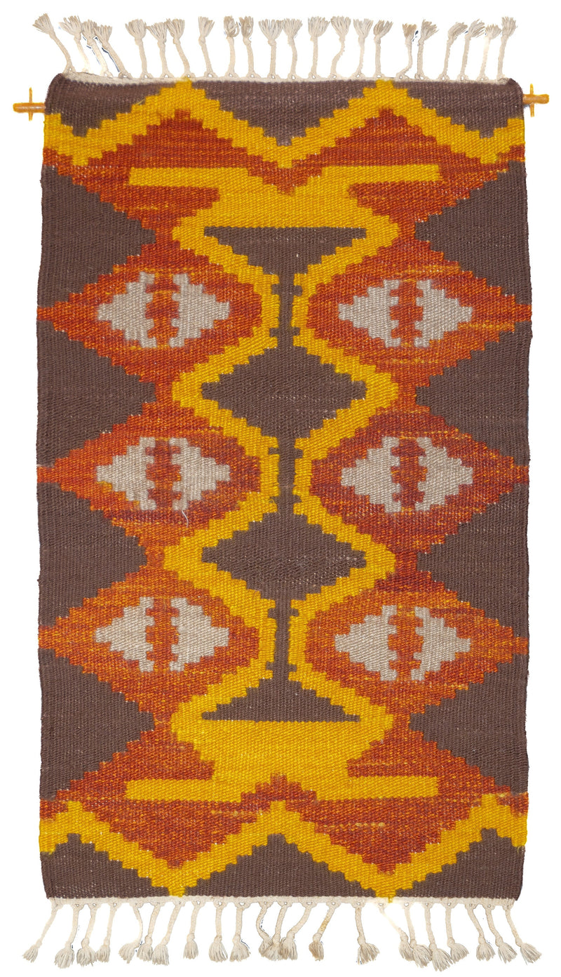 Fine Vintage Turkish Anatolian Kilim Wool Rug 2'2'' x 3'8''