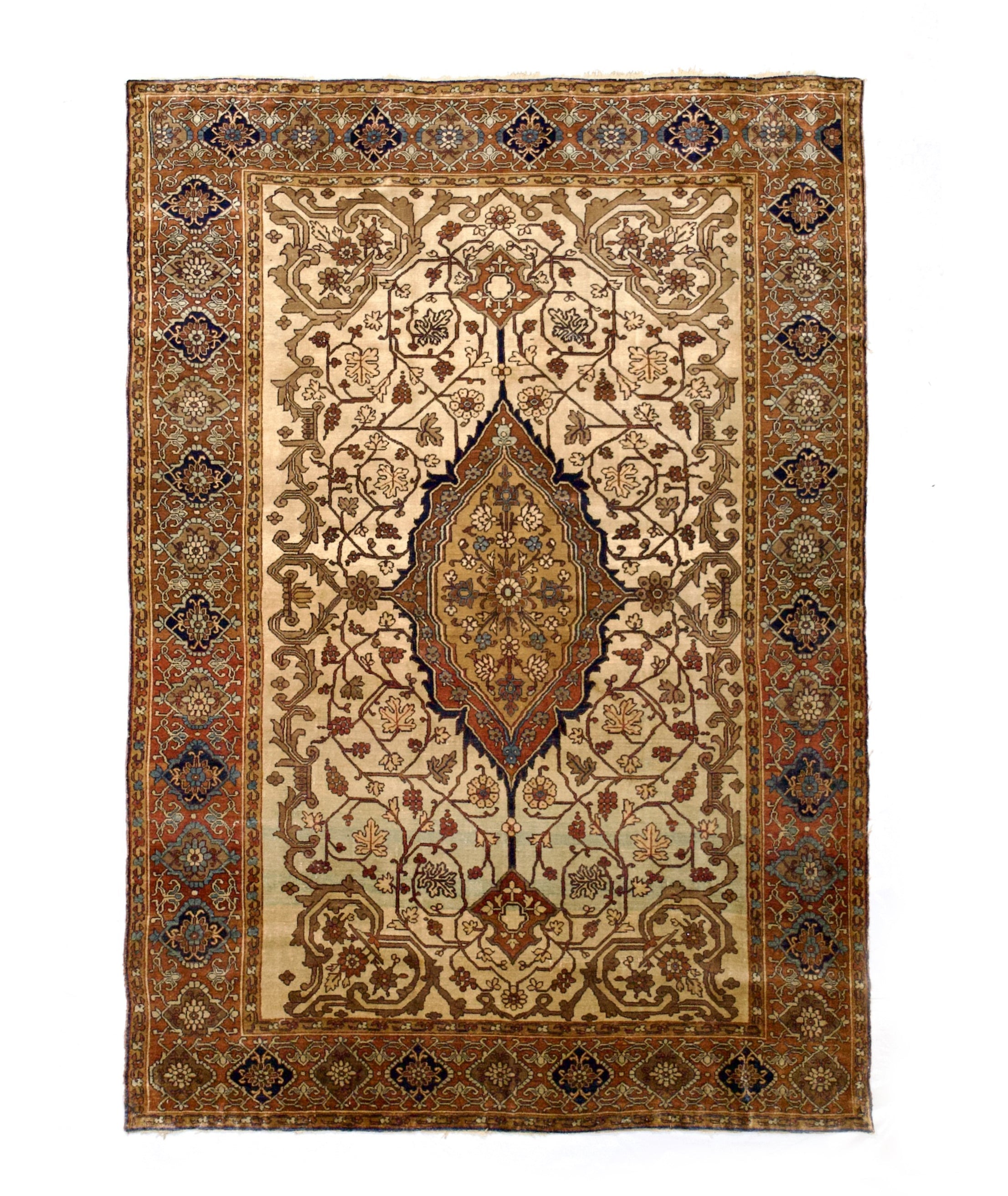 Extremely Fine Antique Silk  Serapi Rug 4'7" x 6' 5"