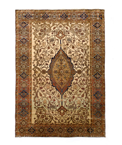 Extremely Fine Antique Silk  Serapi Rug 4'7