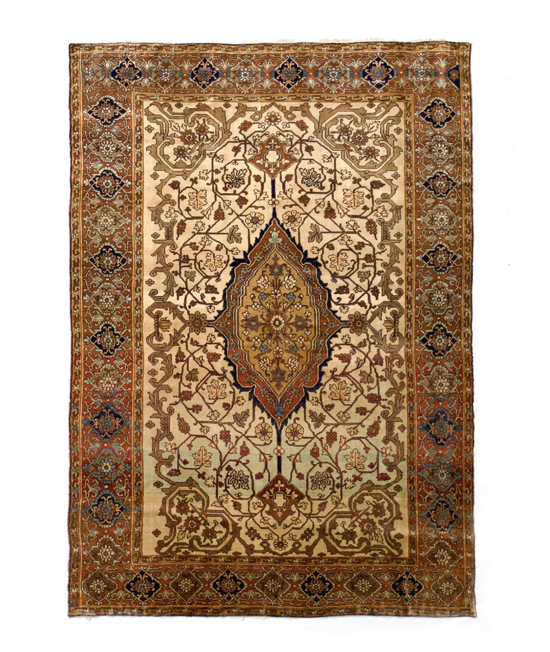 Extremely Fine Antique Silk  Serapi Rug 4'7