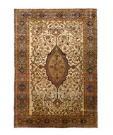 Extremely Fine Antique Silk  Serapi Rug 4'7" x 6' 5"