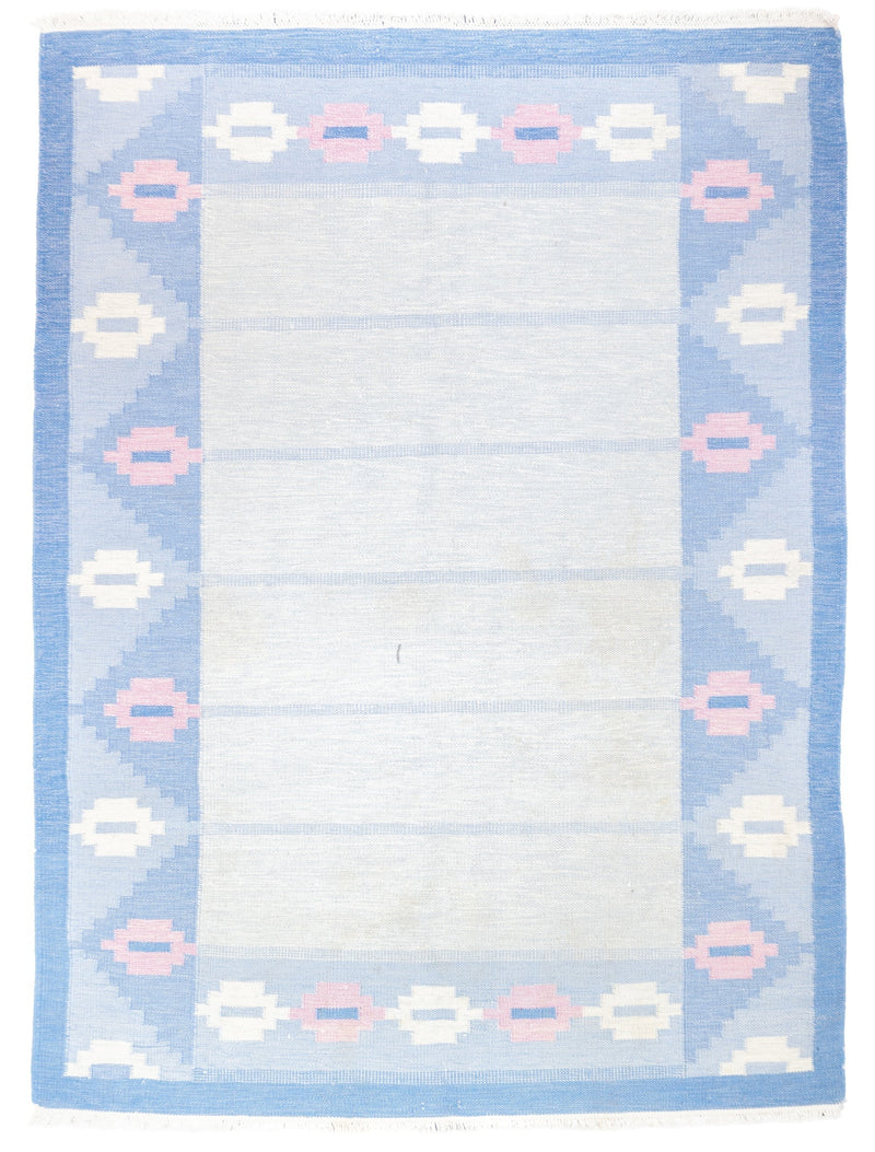Fine Vintage Swedish kilim Flat Weave Wool Rug 5'8'' x 7'7''