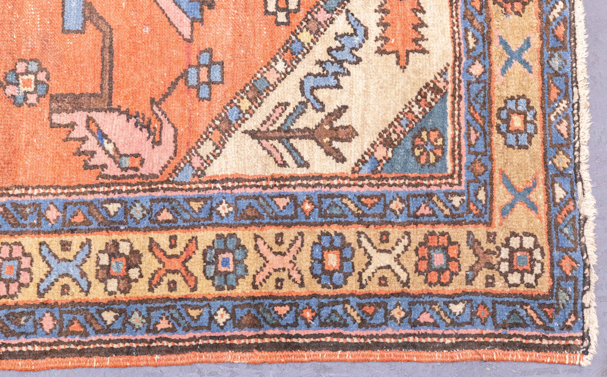 Antique  Heriz Wool Rug 2'10'' x 4'10''