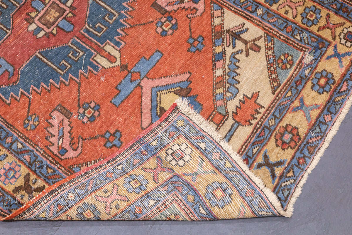Antique  Heriz Wool Rug 2'10'' x 4'10''