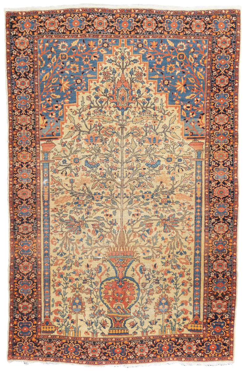 Antique Farahan Sarouk Rug 4'3'' x 6'7''