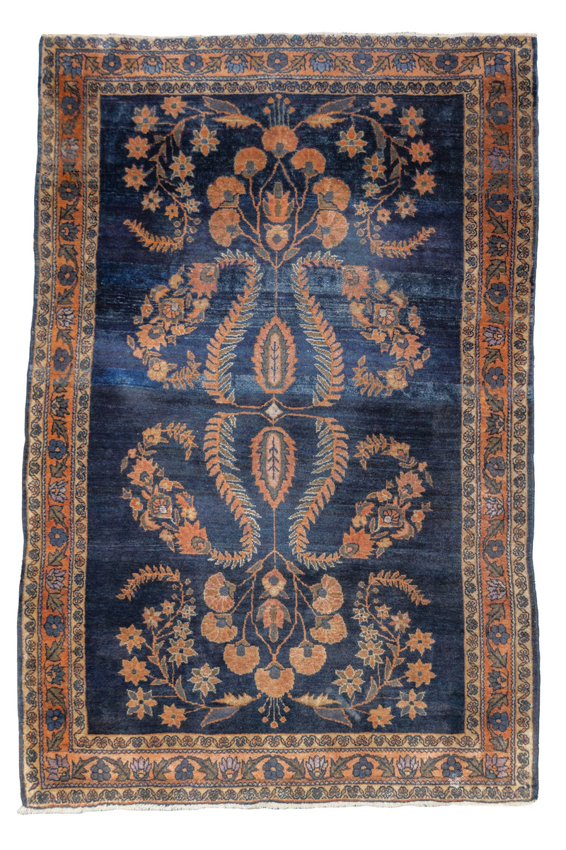 Fine Antique  Mohajeran Sarouk Rug 3'4'' x 4'11''