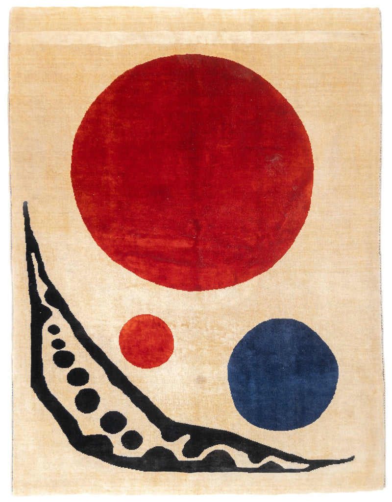 Mid Century French Artistic Wool Rug Inspired by Calder 4'10'' x 6'6''