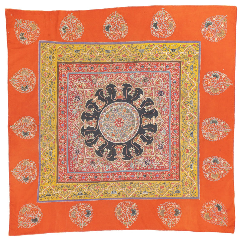 Antique  Embroidery (Suzani Rashti Douzi) Rug 5' x 5'