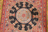 Antique  Embroidery (Suzani Rashti Douzi) Rug 5' x 5'