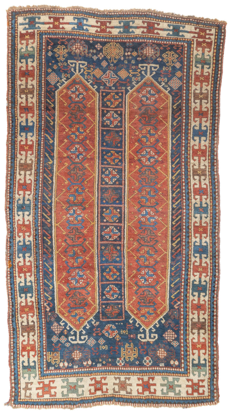 Antique Caucasian Kazak Rug 4'4'' x 8'0