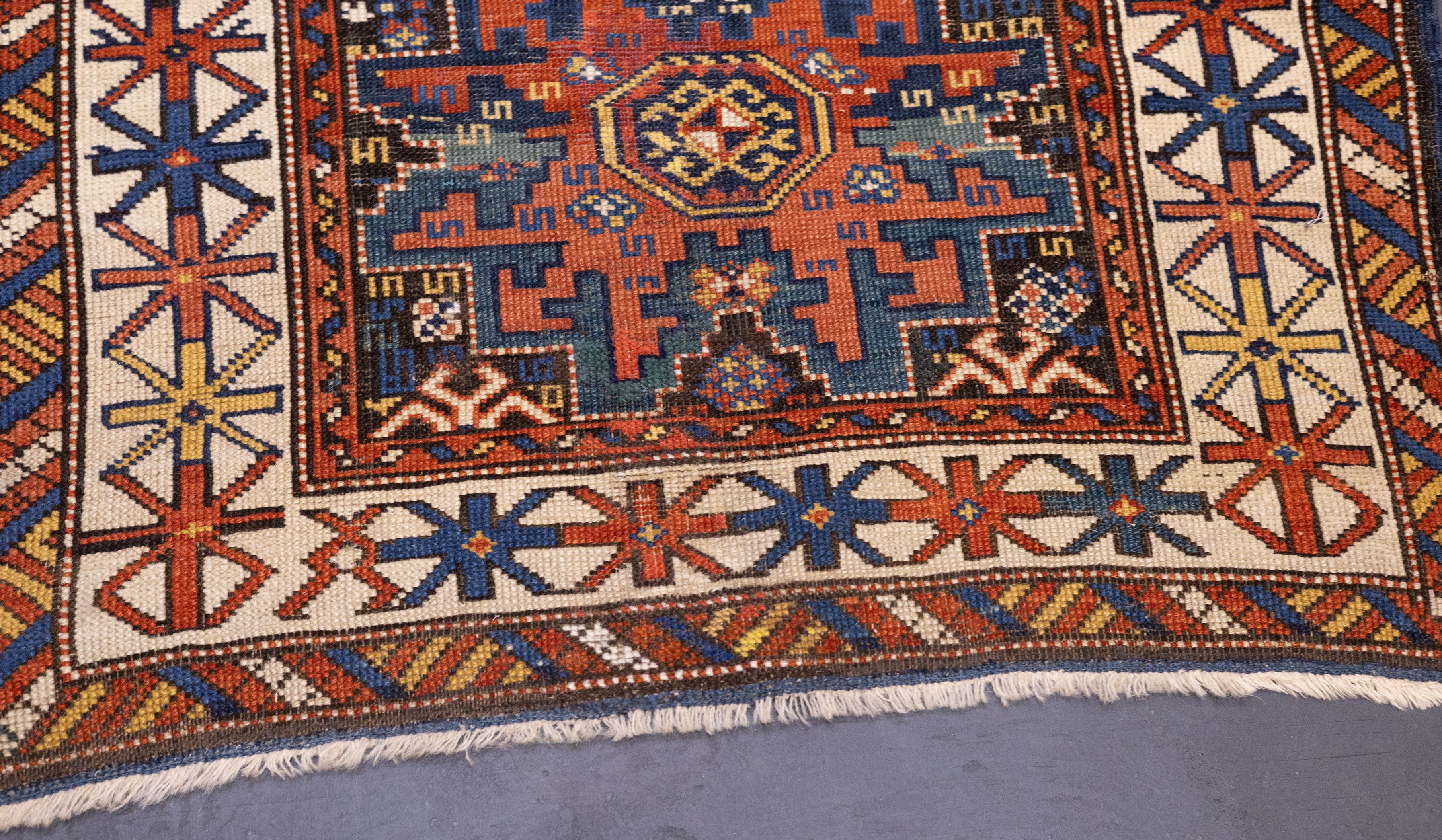 Antique Caucasian Shirvan Lezgi Design Rug 2'10'' x 4'10''