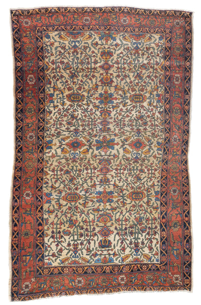 Antique  Farahan Sarouk Rug 4'2'' x 6'6''
