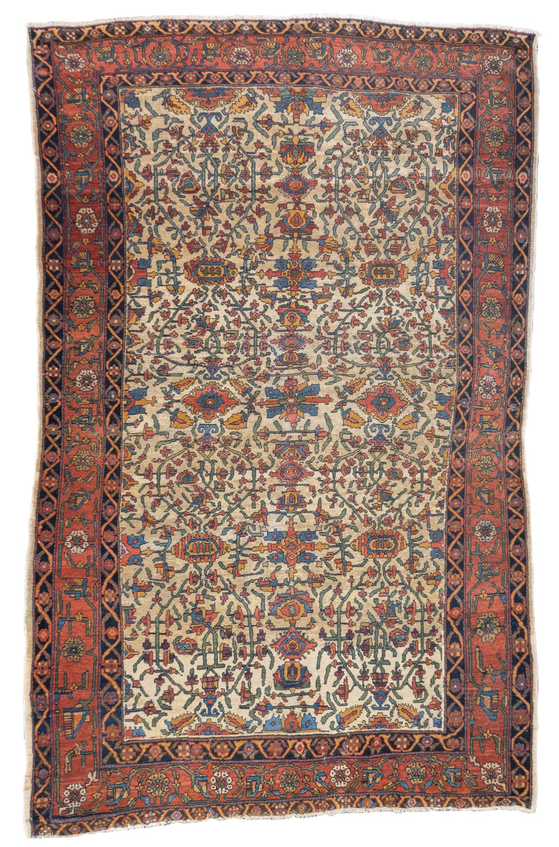 Antique  Farahan Sarouk Rug 4'2'' x 6'6''