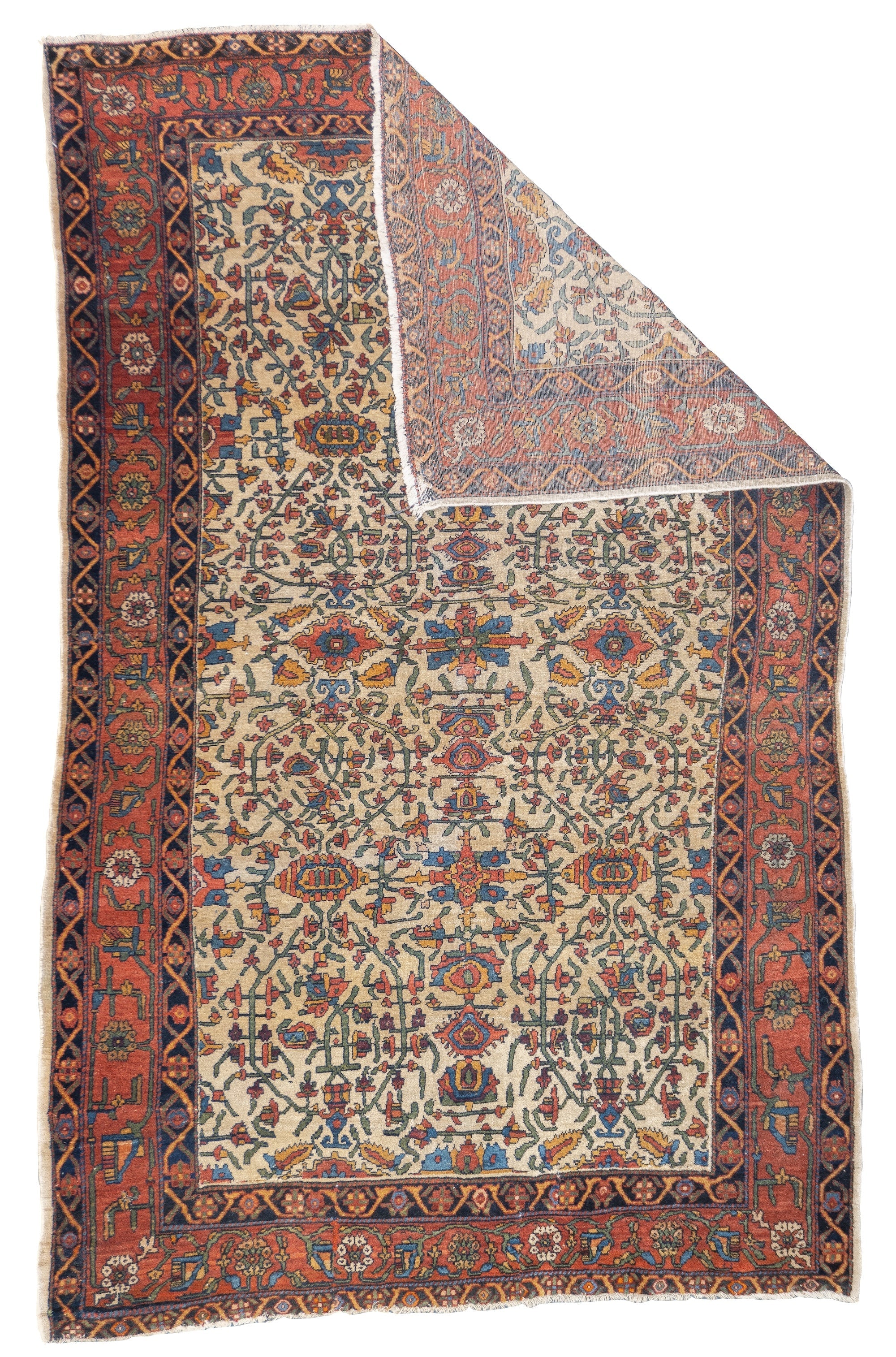 Antique  Farahan Sarouk Rug 4'2'' x 6'6''