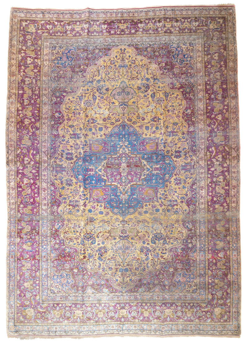 Fine Antique Silk Kashan Rug 7'4'' x 10'4''