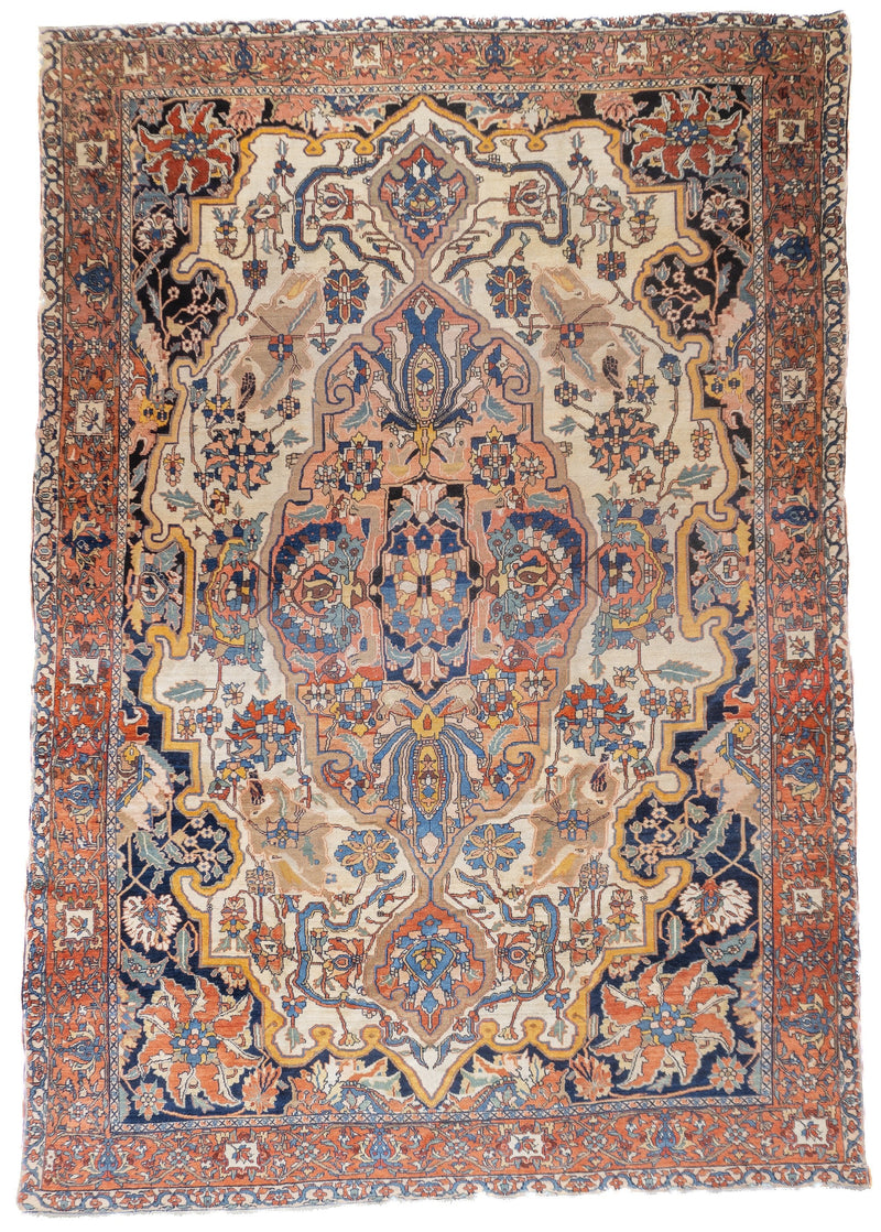 Antique  Farahan Sarouk Rug 6'7'' x 9'7''