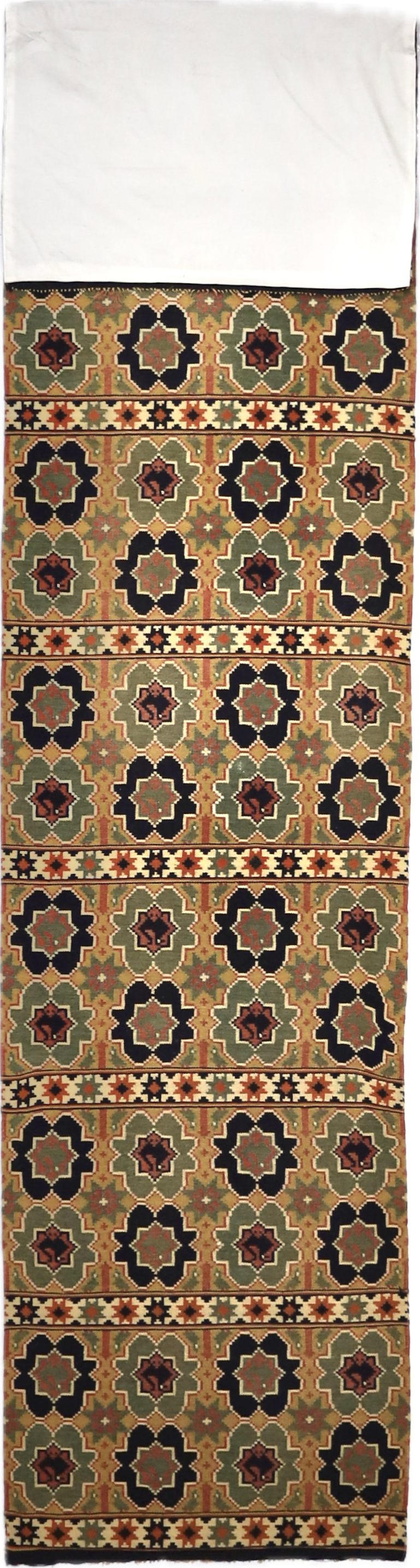 Antique Scandinavian Textile Kilim Rug 2' 2'' x 9' 11''