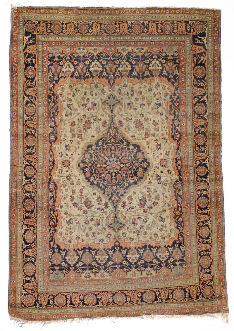 Antique Mohtasham Kashan Rug 4'4