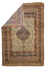 Antique Mohtasham Kashan Rug 4'4" x 6' 5"