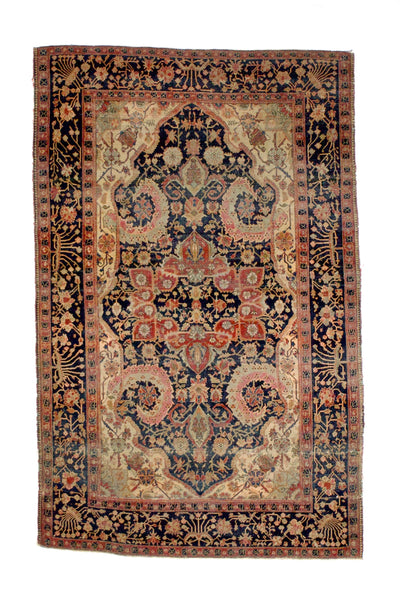 Antique Mohtasham Kashan Rug 4'3