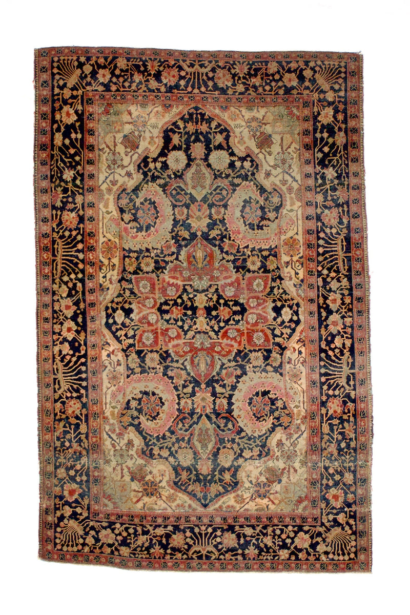 Antique Mohtasham Kashan Rug 4'3