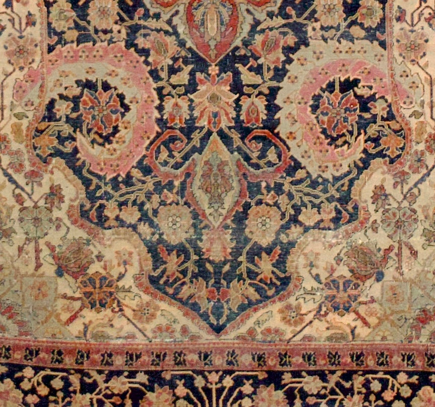 Antique Mohtasham Kashan Rug 4'3" x 6' 8"