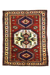 Antique Caucasian Kazak Rug 5' 5" x 6' 10''