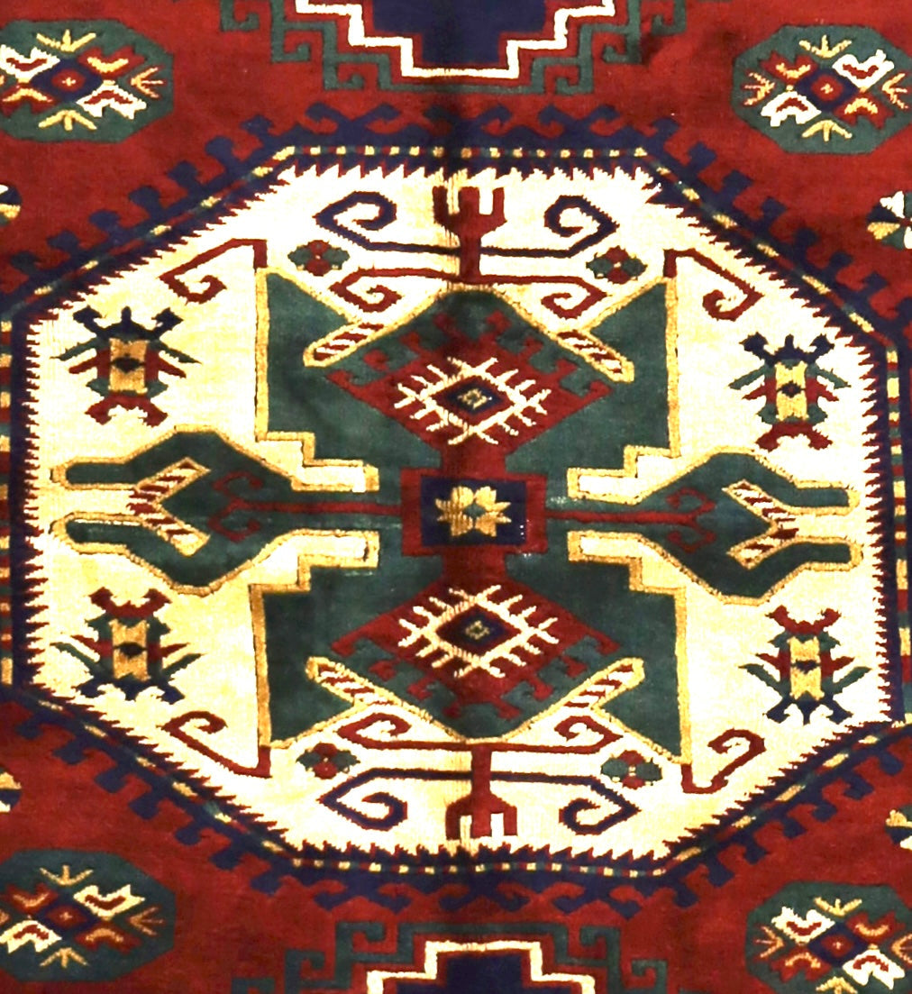 Antique Caucasian Kazak Rug 5' 5" x 6' 10''