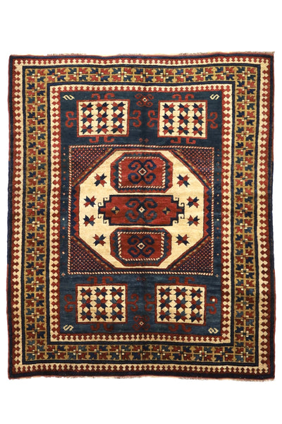 Antique Caucasian Kazak Rug 4'10