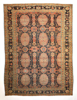Antique  Mohtasham Kashan Rug 7' 3" x 9' 11"