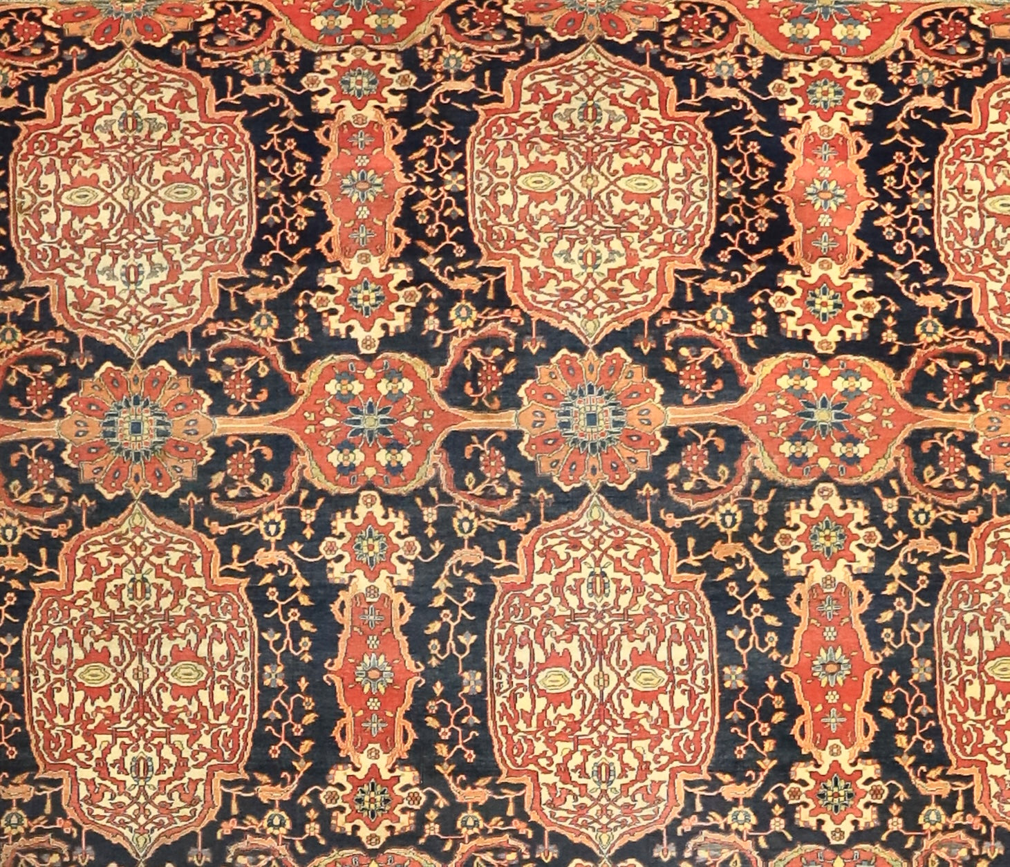 Antique  Mohtasham Kashan Rug 7' 3" x 9' 11"
