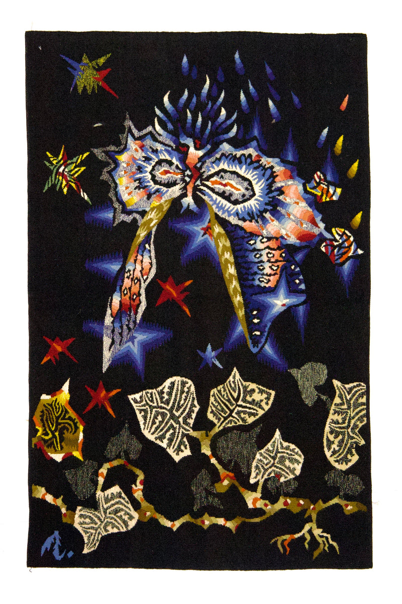 Mid century signed French Tapestry Jean Lur√ßat 2'6