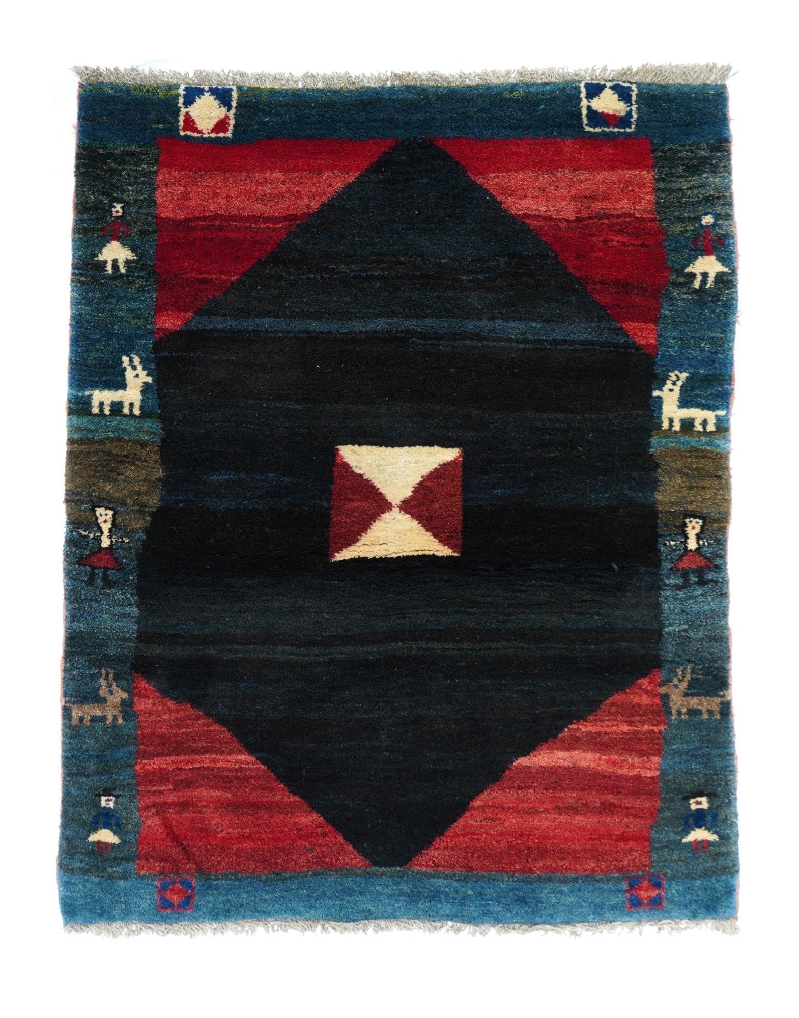 Vintage Gabbeh Rug 3'8'' x 4'10''