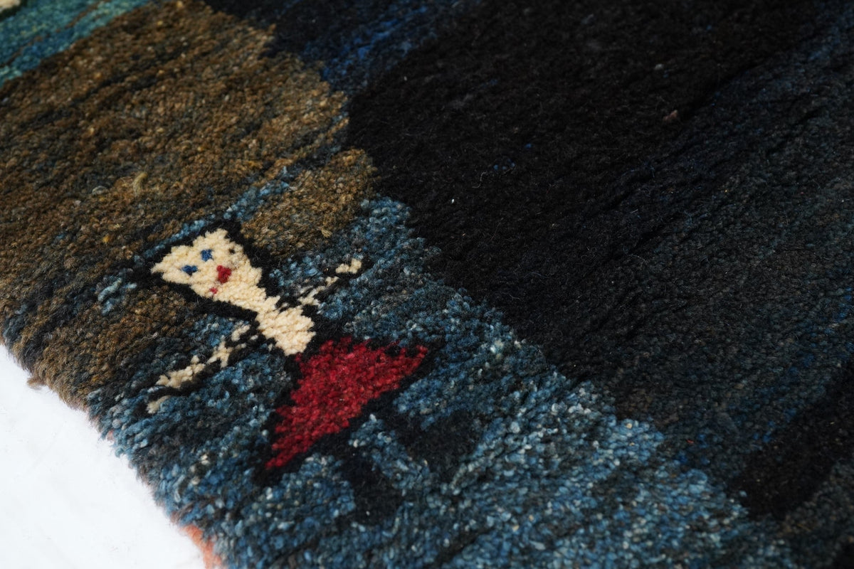 Vintage Gabbeh Rug 3'8'' x 4'10''