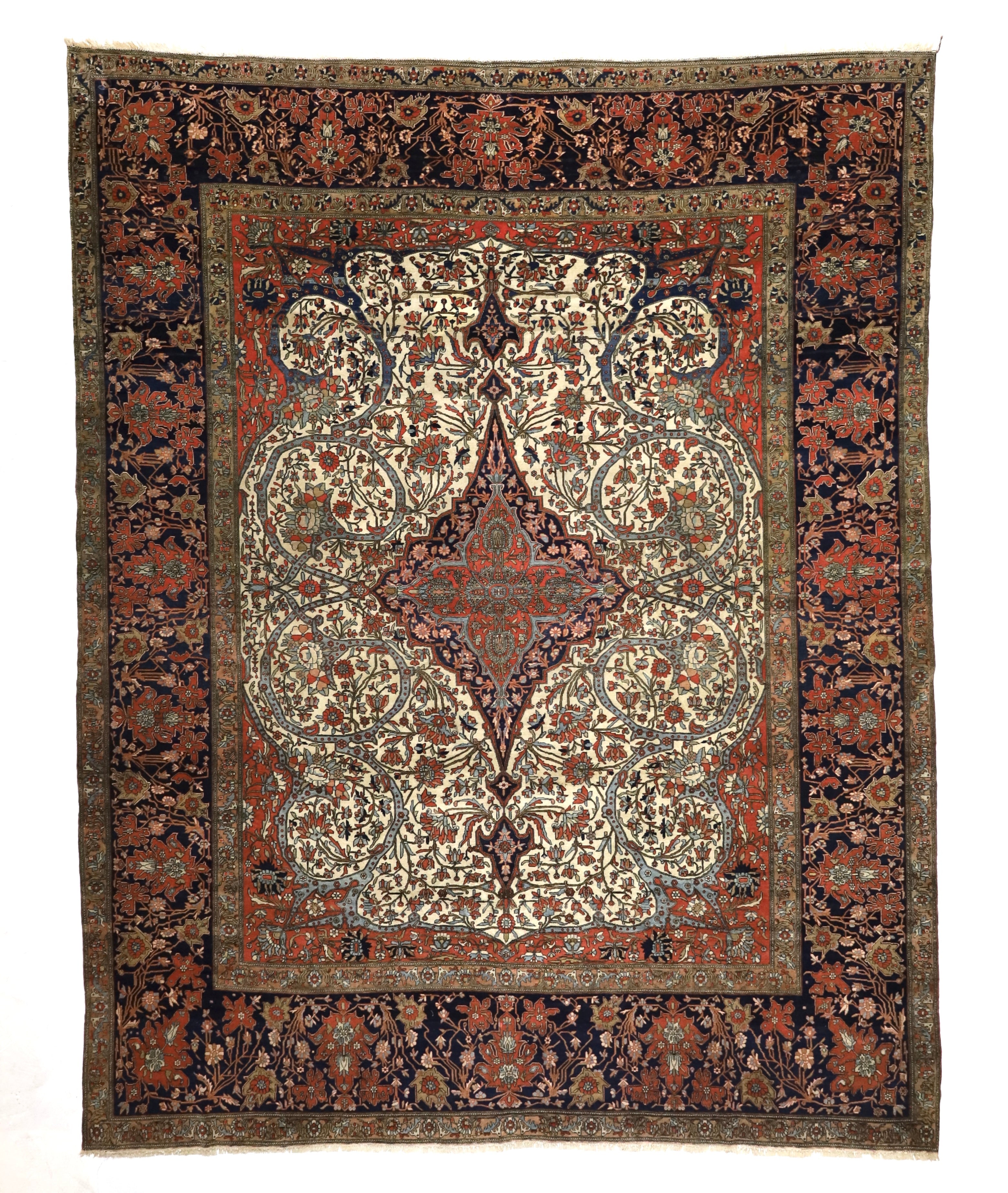 Antique  Mohtasham Kashan Rug 7'9" x 9' 9''