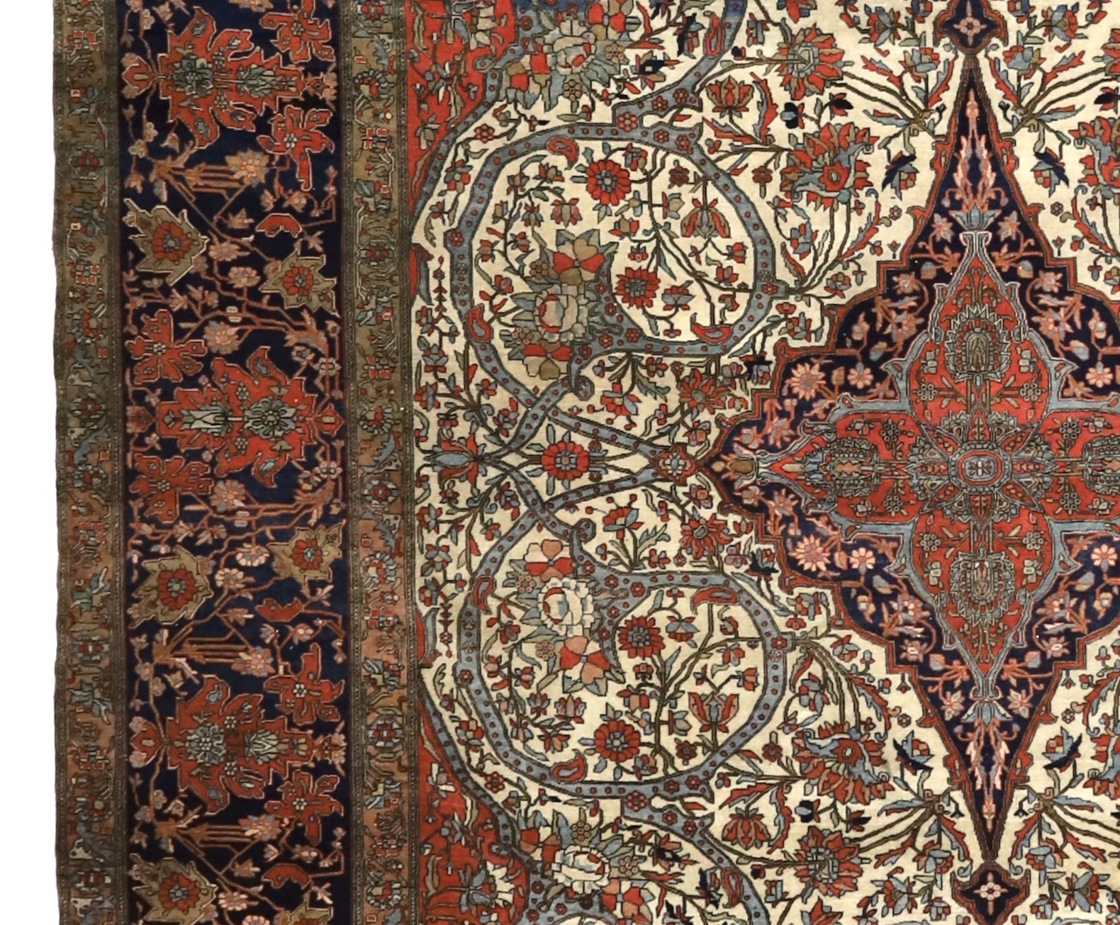 Antique  Mohtasham Kashan Rug 7'9" x 9' 9''