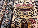 Extremely Fine Antique  Tehran with great and rare color background Rug 6'5" x 9' 5''