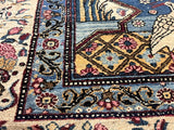 Extremely Fine Antique  Tehran with great and rare color background Rug 6'5" x 9' 5''