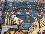 Extremely Fine Antique  Tehran with great and rare color background Rug 6'5" x 9' 5''