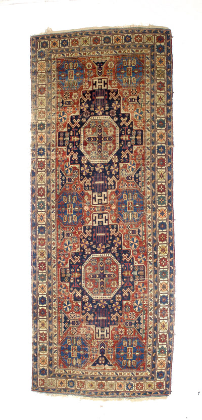 Antique Caucasian Kuba Rug 4'6