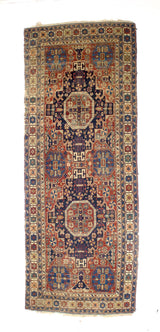 Antique Caucasian Kuba Rug 4'6" x 9' 11''